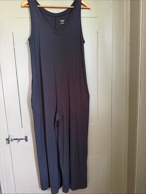 Any Body wide leg med jumpsuit one piece pockets